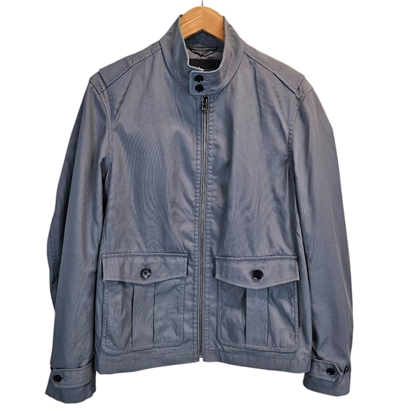 Banana Republic Men's Steel Gray Lightweight Safari Jacket Small Nylon Canvas - Picture 1 of 15